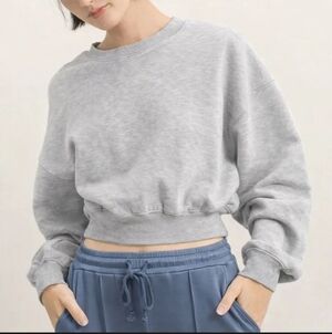Double Zero Cropped Sweatshirt In Heather Gray NWOT